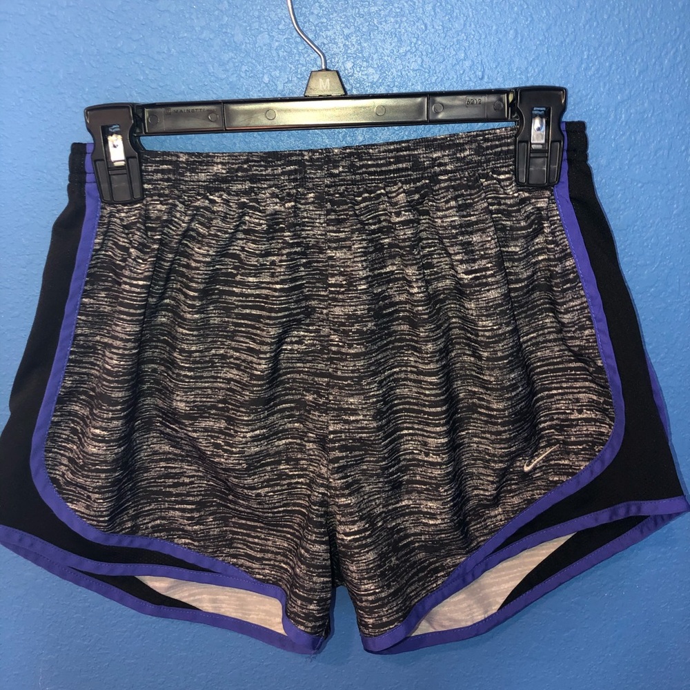 Gray/Black and purple Nike shorts(size: medium)